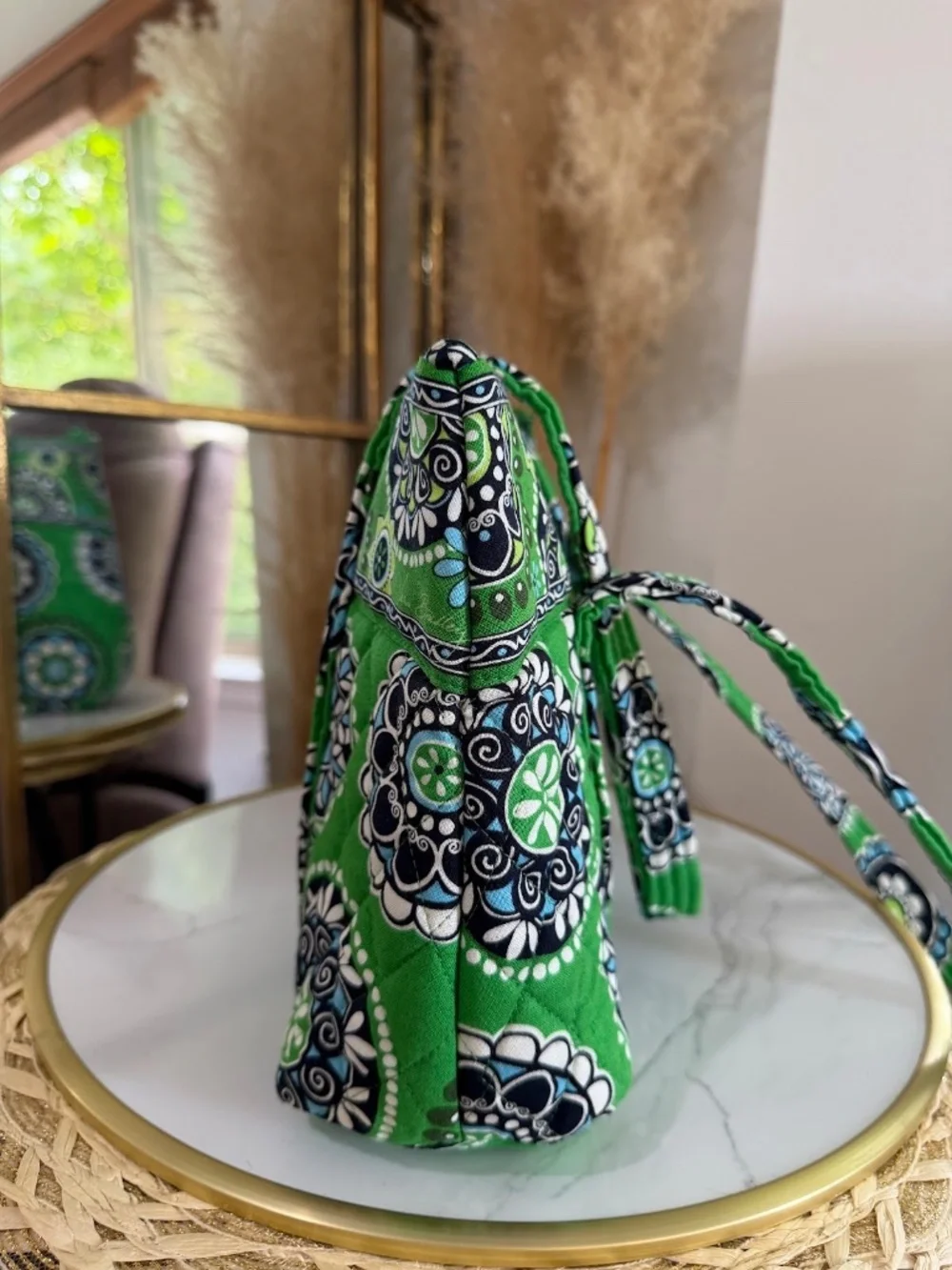 Vera Bradley Cupcake Green Floral Betsy Shoulder Bag Retired Rare Quilted Purse